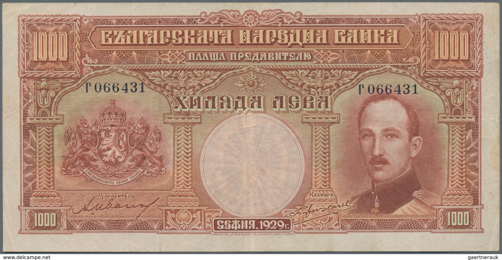 Bulgaria / Bulgarien: 1000 Leva 1929, P.53, Nice Original Shape, Still With Strong Paper And Bright - Bulgarien