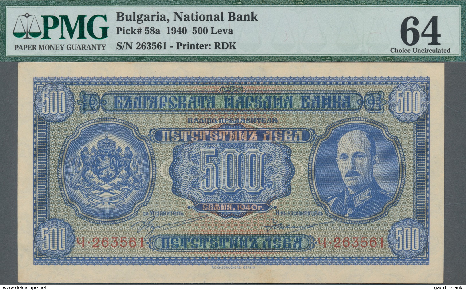 Bulgaria / Bulgarien: National Bank Of Bulgaria 500 Leva 1940, P.58a, Almost Perfect Condition With - Bulgarien