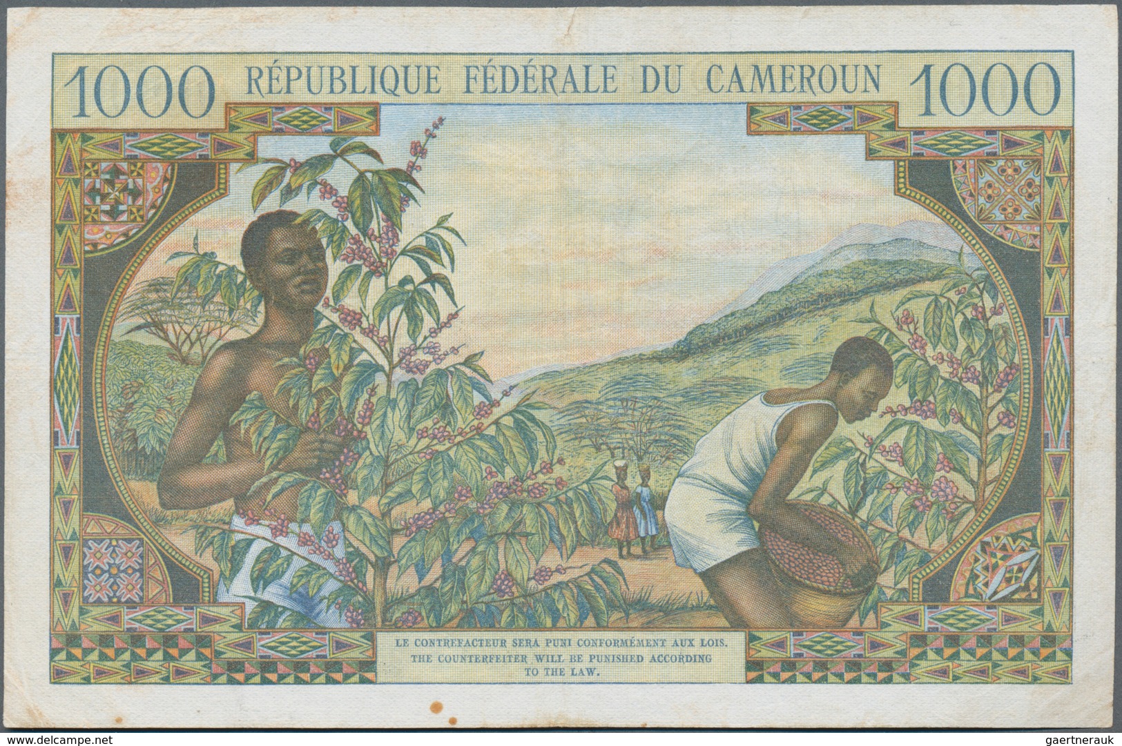 Cameroon / Kamerun: Banque Centrale - République Fédérale Du Cameroun 1000 Francs ND(1962), P.12b, S - Cameroon