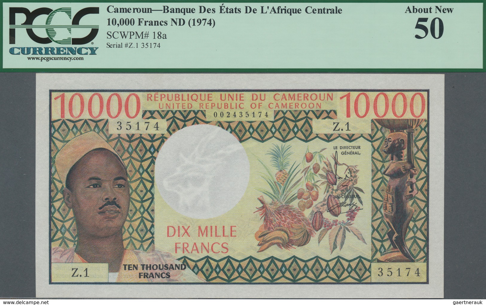 Cameroon / Kamerun: Banque Des États De L'Afrique Centrale 10.000 Francs ND(1974) With Signature Tit - Cameroon