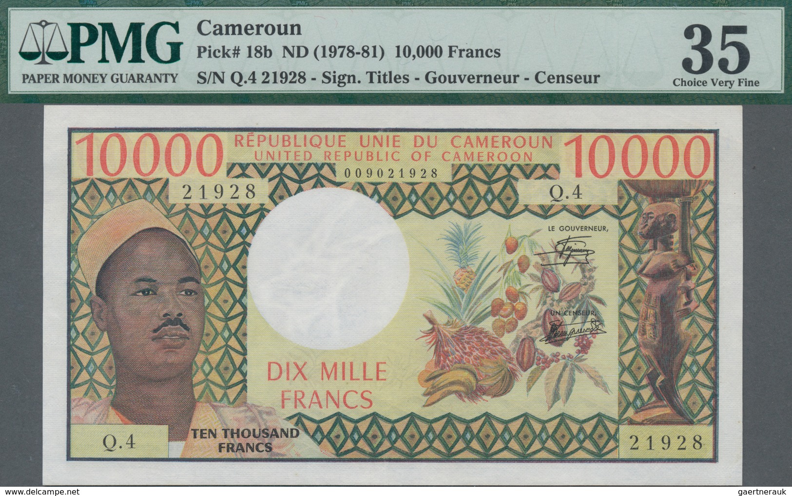 Cameroon / Kamerun: Banque Des États De L'Afrique Centrale 10.000 Francs ND(1978-81) With Signature - Kamerun