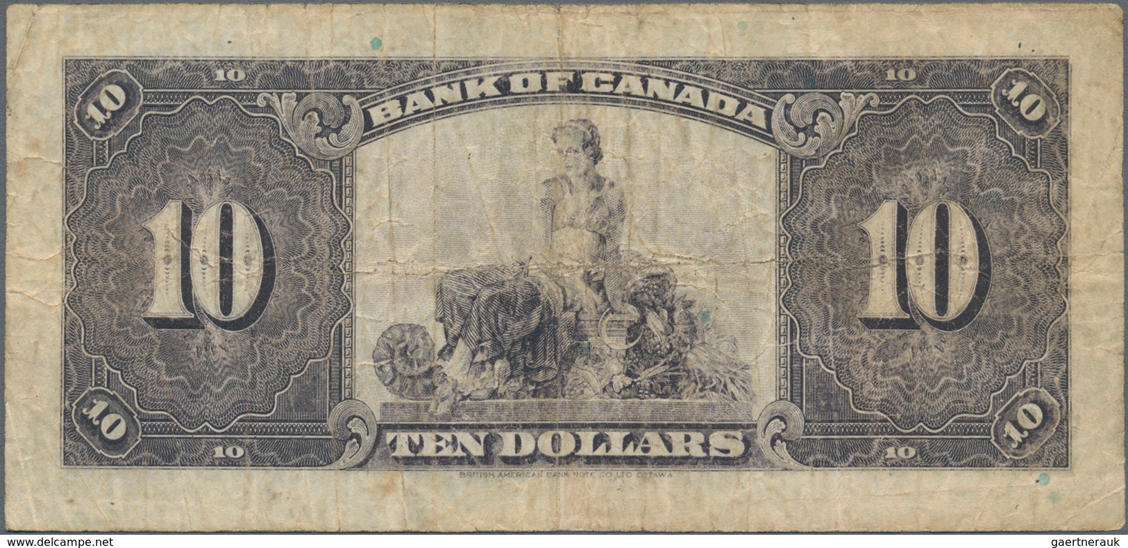 Canada: The Bank Of Canada 10 Dollars 1935, P.44, Rare Issue With Folds, Minor Spots And Creases. Co - Kanada