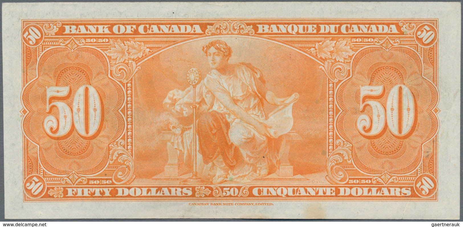 Canada: 50 Dollars 1937, P.63b, Very Nice With Strong Paper And Bright Colors, Some Folds And A Few - Kanada