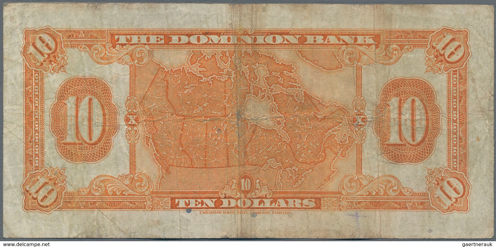 Canada: The Dominion Bank 10 Dollars 1935, P.S1034, Still Nice With A Few Folds And Lightly Toned Pa - Kanada