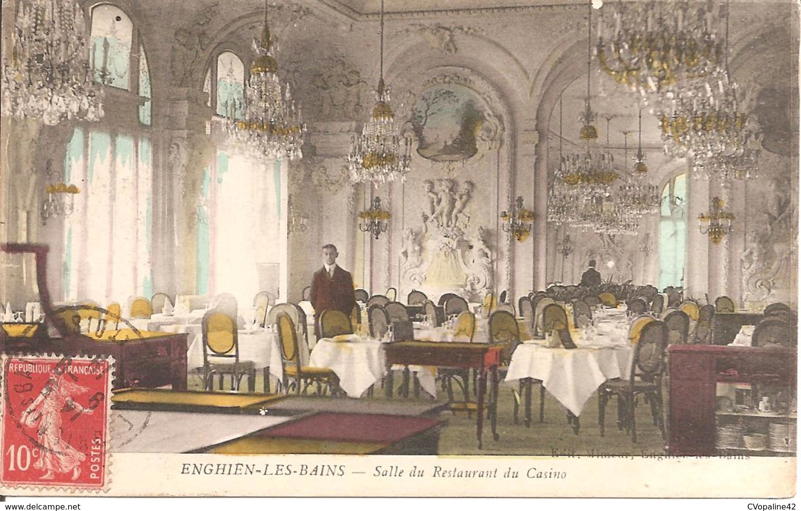 ENGHIEN-LES-BAINS (95) Salle De Restaurant Du Casino En 1918 - Enghien Les Bains