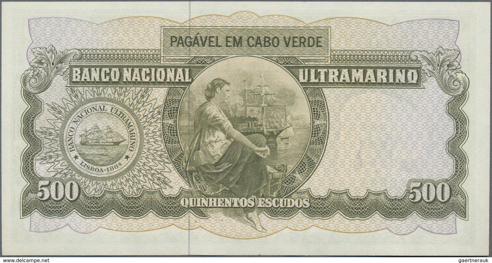 Cape Verde / Kap Verde: Banco Nacional Ultramarino 500 Escudos 1971 P.53A With Very Low Serial Numbe - Kaapverdische Eilanden