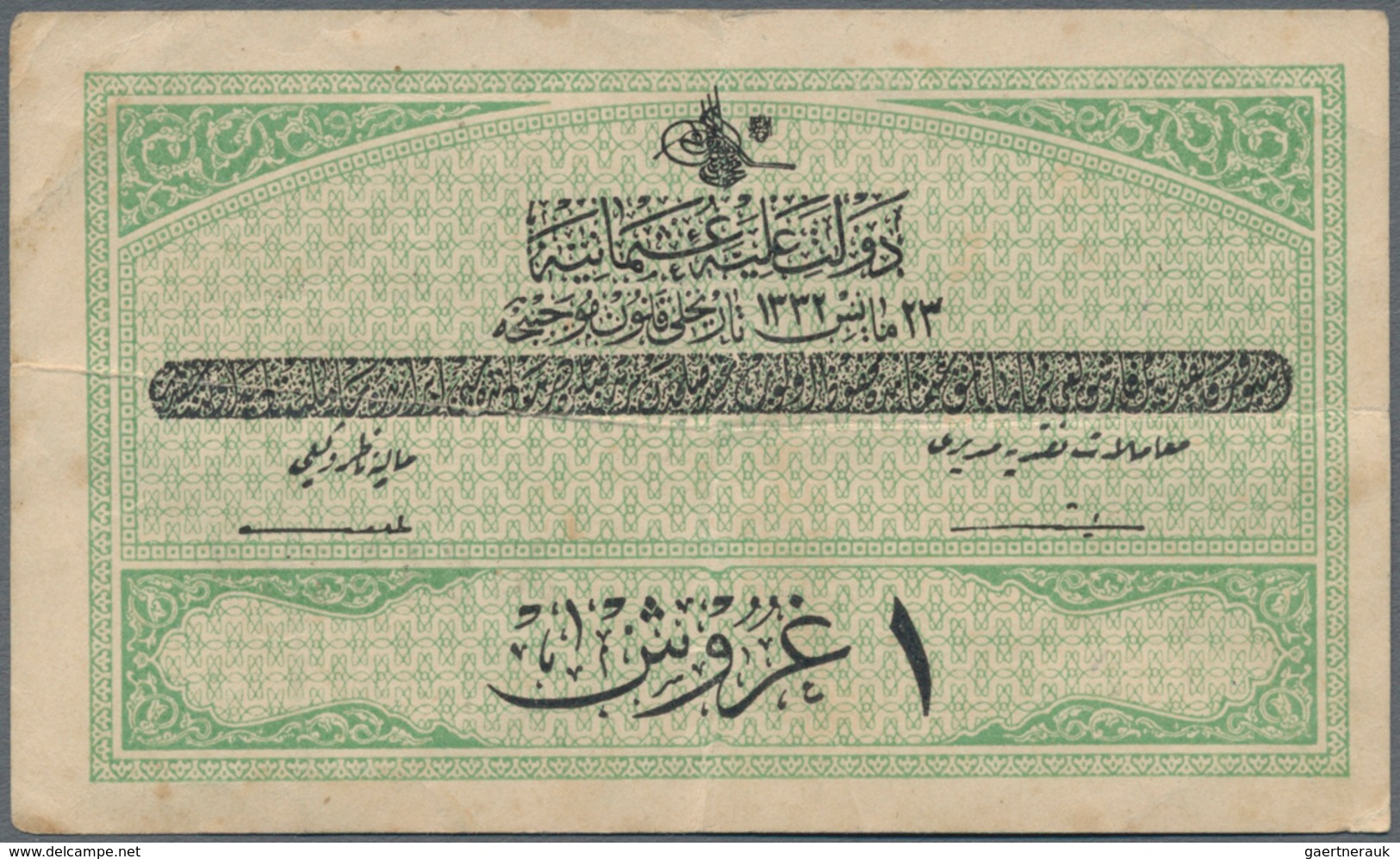 Ceylon: Nice Pair With Ceylon 2 Rupees 1939 P.21b (VG/F-) And For The Ottoman Empire 1 Piastre 1913 - Sri Lanka