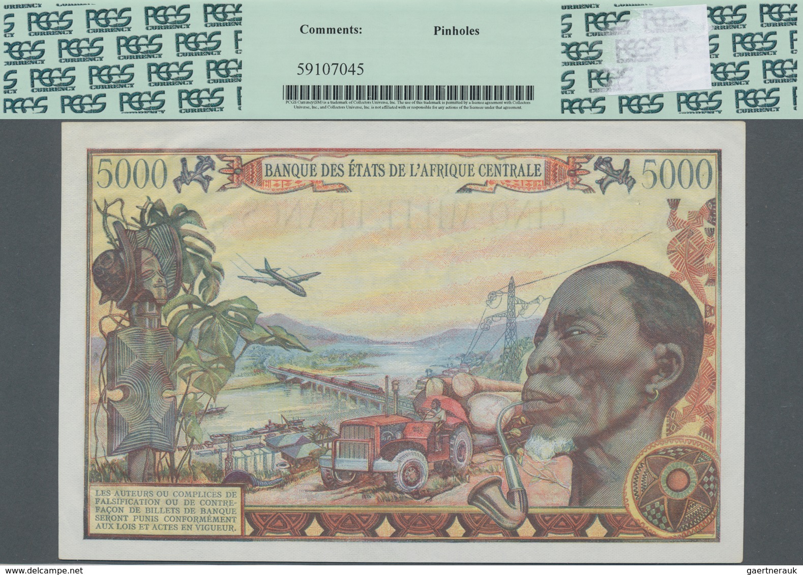 Chad / Tschad: Banque Des États De L'Afrique Centrale - République Du Tchad 5000 Francs 1980, P.8, G - Tschad