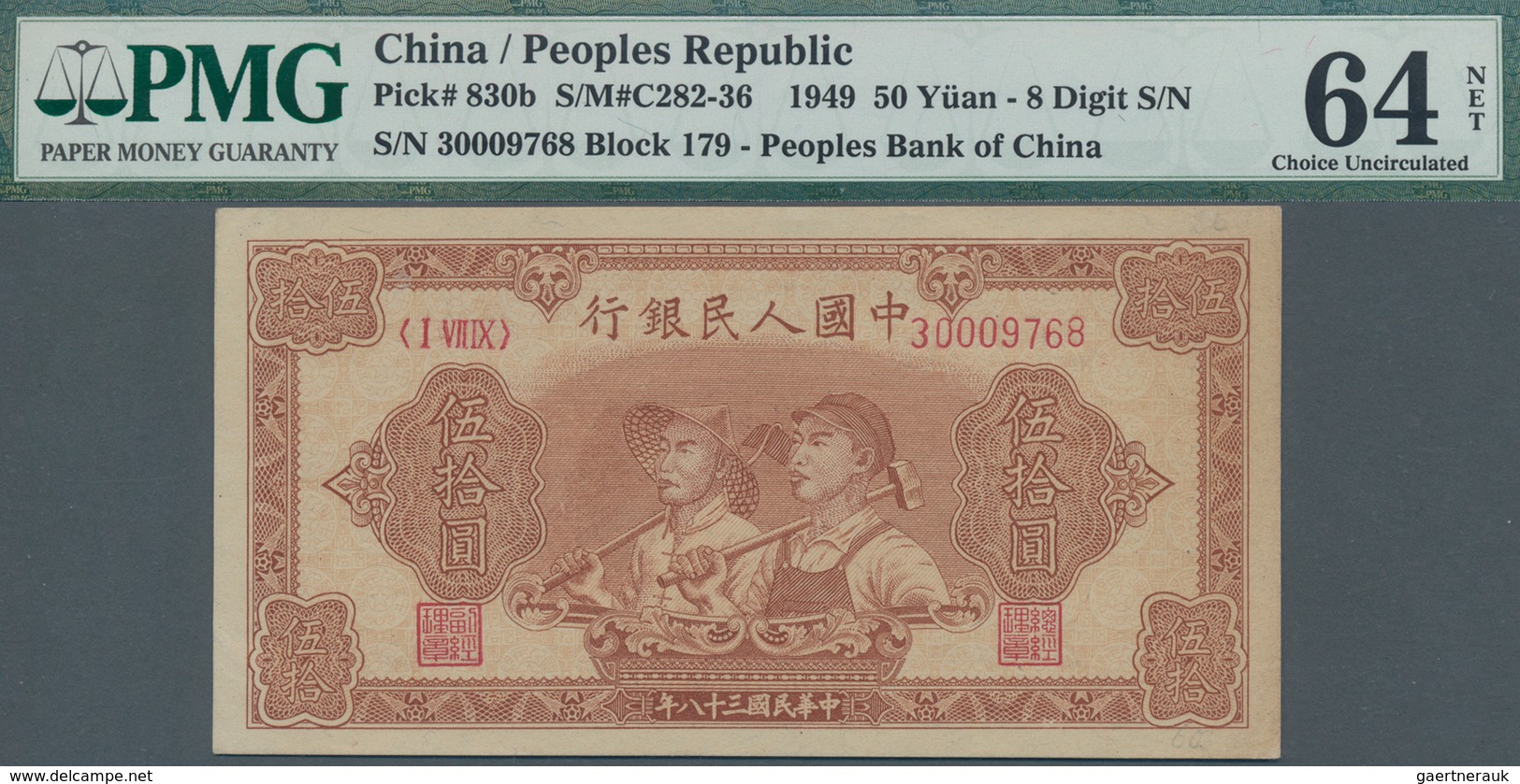 China: Peoples Bank Of China 50 Yuan 1949, P.830b, Excellent Original Shape With Small Traces Of For - China