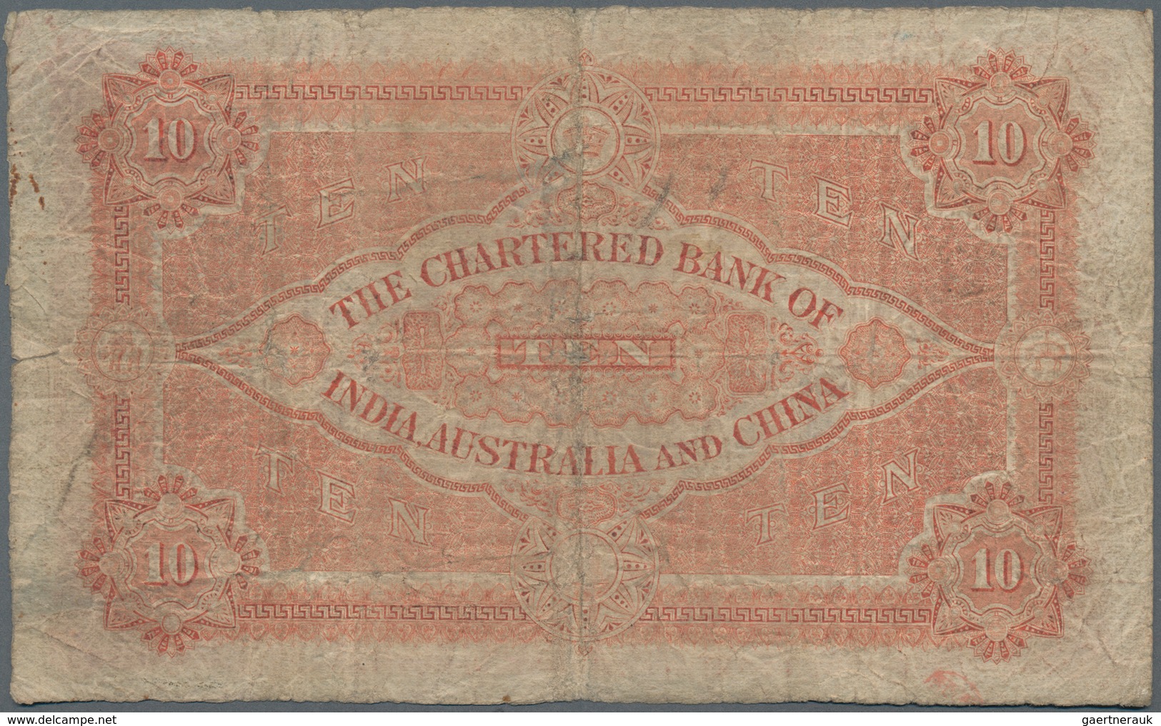 China: Chartered Bank Of India, Australia & China – SHANGHAI Branch, 10 Dollars 1927, P.S185A, Still - China