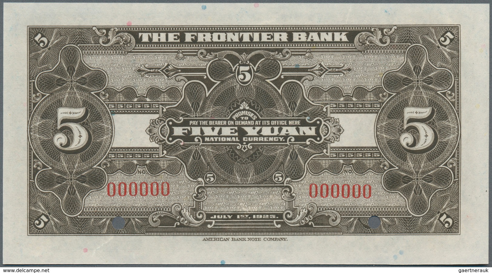 China: Frontier Bank, Harbin Set With 5 Banknotes Series 1925 Comprising 1, 5, 10, 50 And 100 Yuan S - Chine