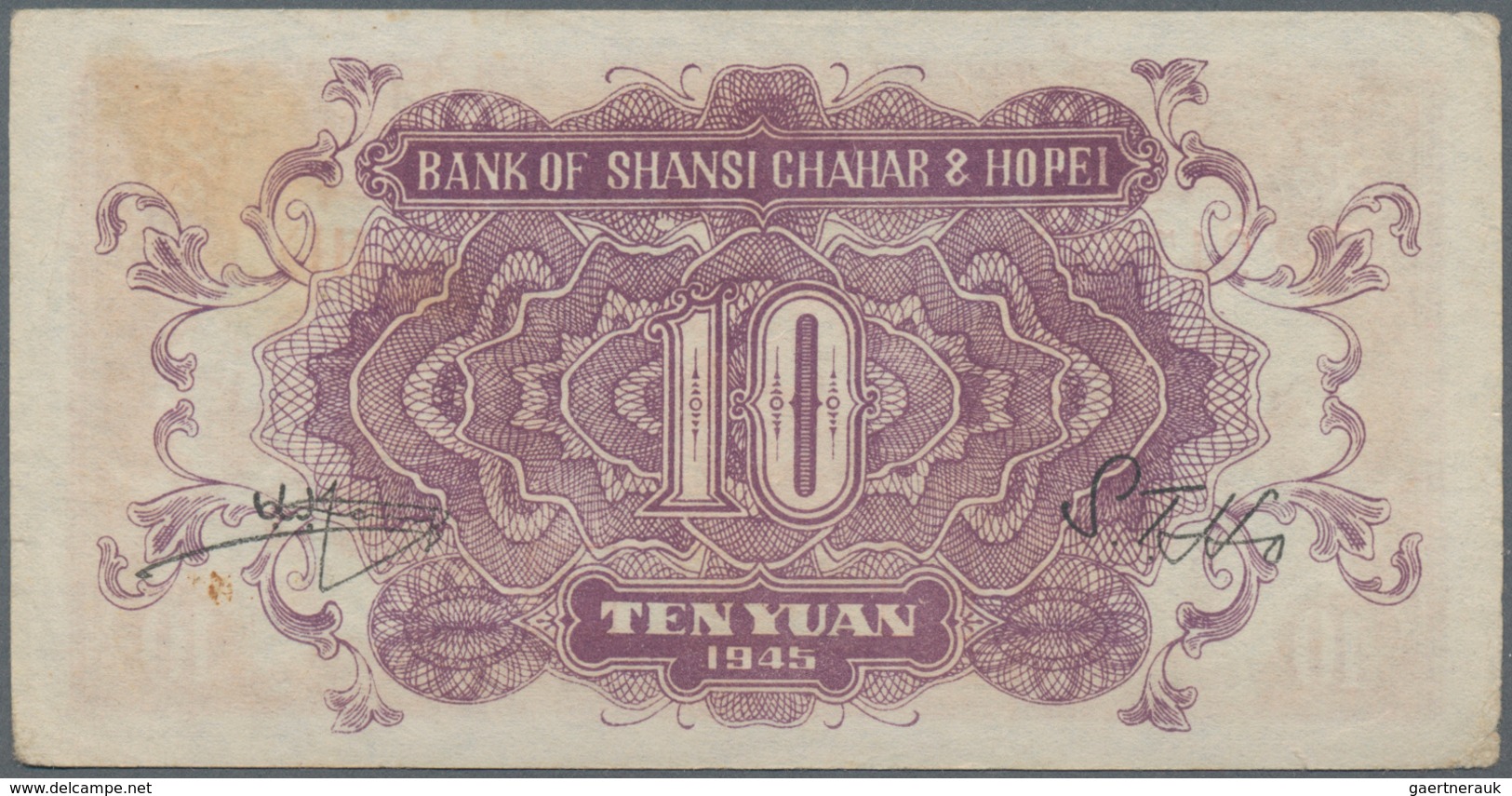 China: Bank Of Shansi, Chahar & Hopei Set With 3 Banknotes 10 Yuan 1945, P.S3173, Two Of Them With M - Chine