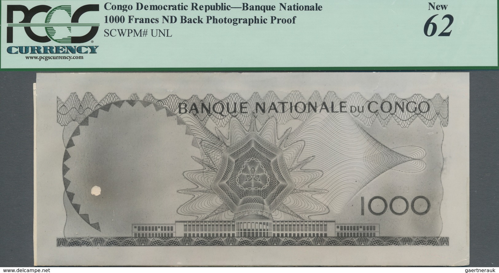 Congo / Kongo: Banque Nationale Du Congo Set With 4 Photographic Proofs With Front And Two Times Rev - Ohne Zuordnung