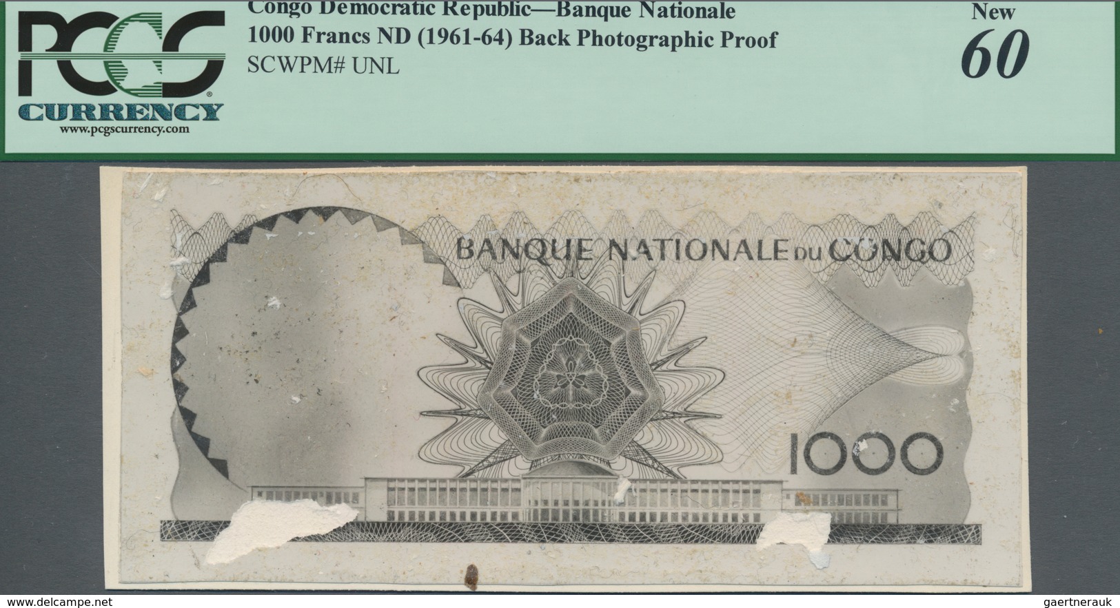 Congo / Kongo: Banque Nationale Du Congo Set With 4 Photographic Proofs With Front And Two Times Rev - Ohne Zuordnung