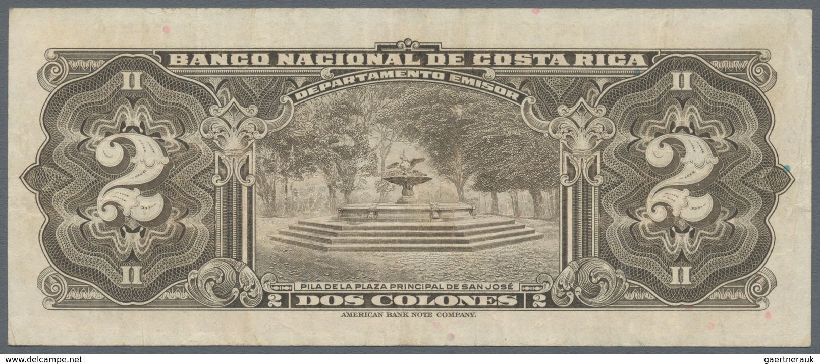 Costa Rica: Banco Central De Costa Rica 2 Colones 1967 Provisional Overprint Issue P.235 (VF) And 20 - Costa Rica