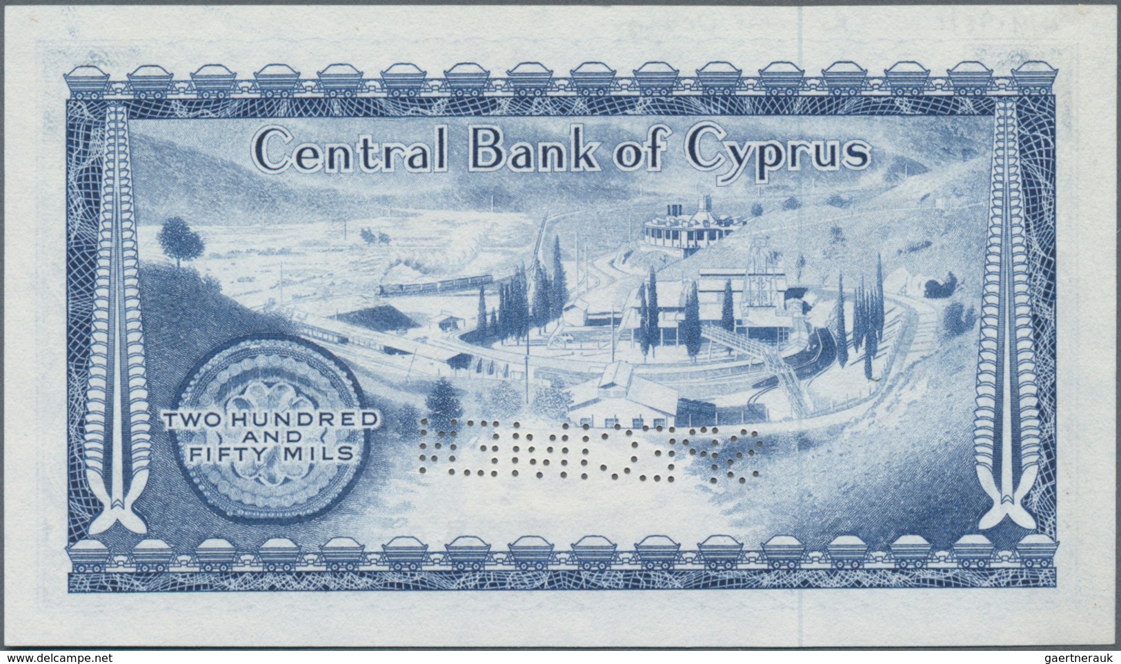 Cyprus / Zypern: Central Bank Of Cyprus Very Nice Set With 3 Specimen Notes Including 250 And 500 Mi - Zypern