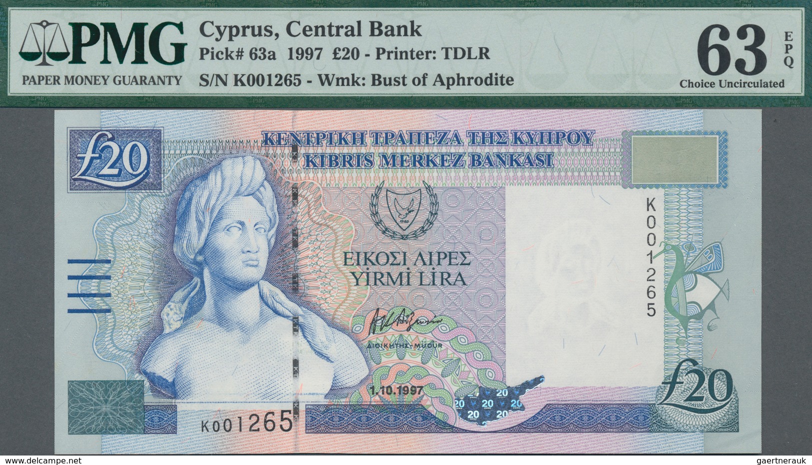 Cyprus / Zypern: Central Bank Of Cyprus, Set With 4 Banknotes Comprising 500 Mils 1979 P.42c PMG 66 - Zypern