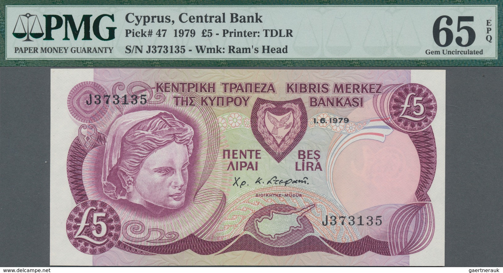 Cyprus / Zypern: Central Bank Of Cyprus, Set With 4 Banknotes Comprising 500 Mils 1979 P.42c PMG 66 - Chypre