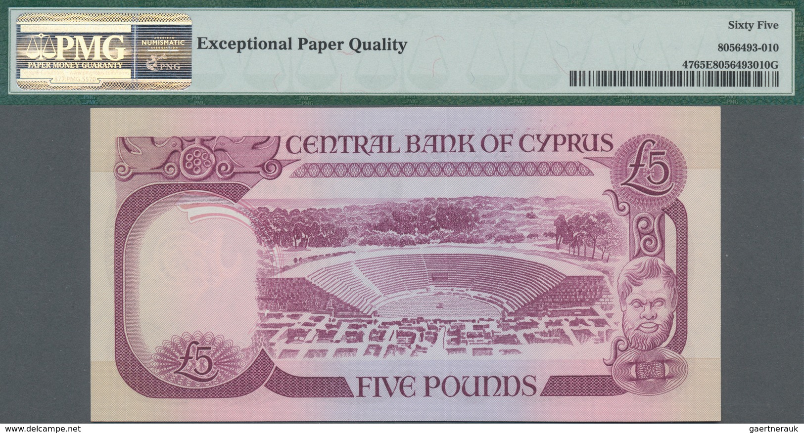 Cyprus / Zypern: Central Bank of Cyprus, set with 4 banknotes comprising 500 Mils 1979 P.42c PMG 66