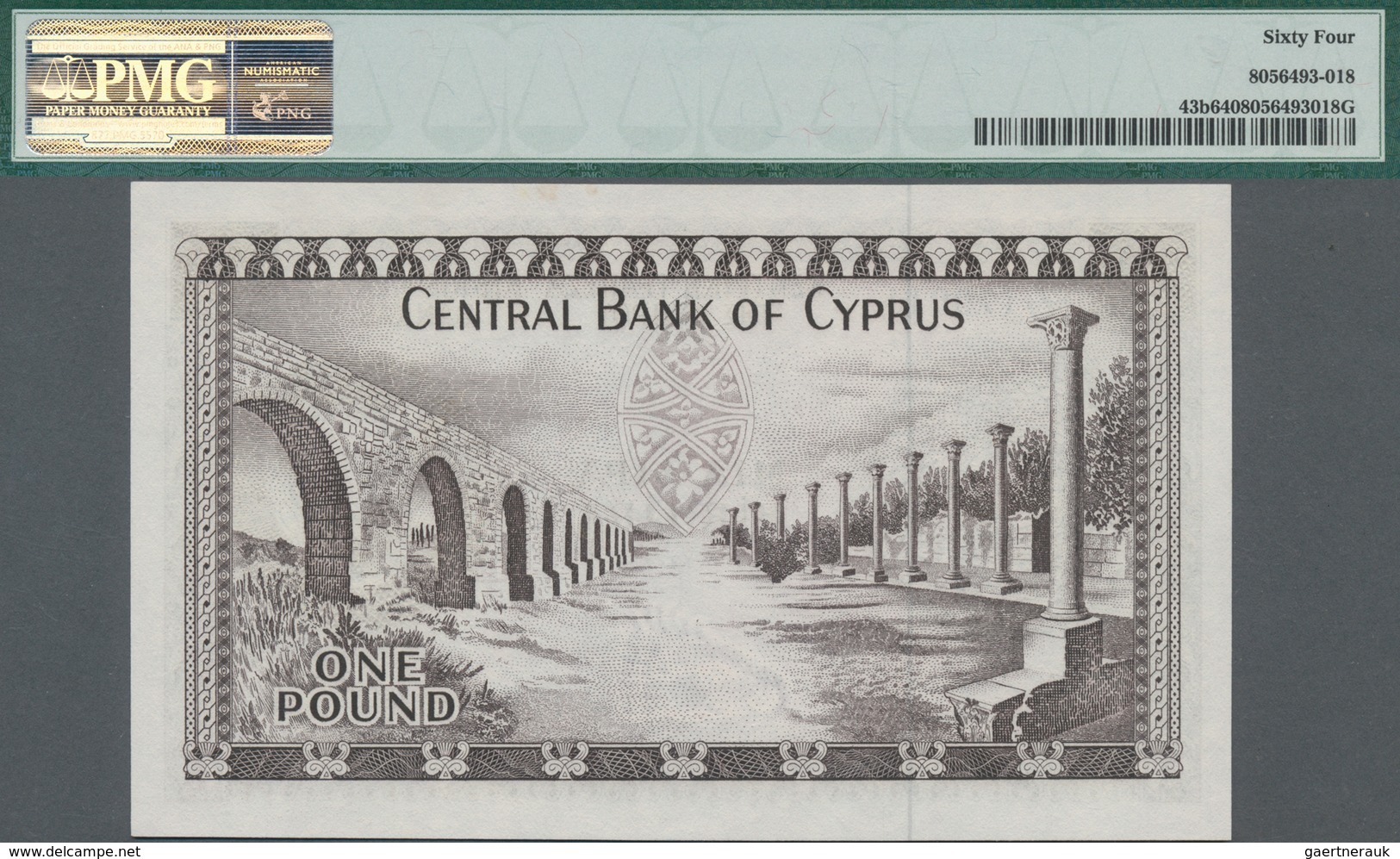 Cyprus / Zypern: Central Bank of Cyprus, set with 4 banknotes comprising 500 Mils 1979 P.42c PMG 66