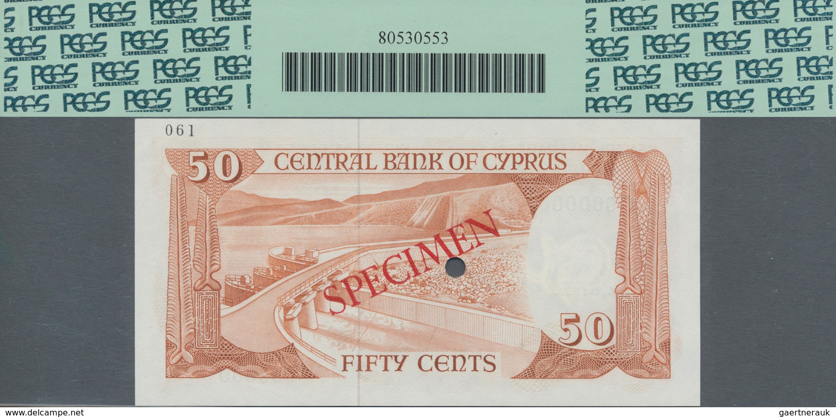 Cyprus / Zypern: Central Bank Of Cyprus 500 Mils October 1st 1983 SPECIMEN, P.49s With Red Overprint - Chypre