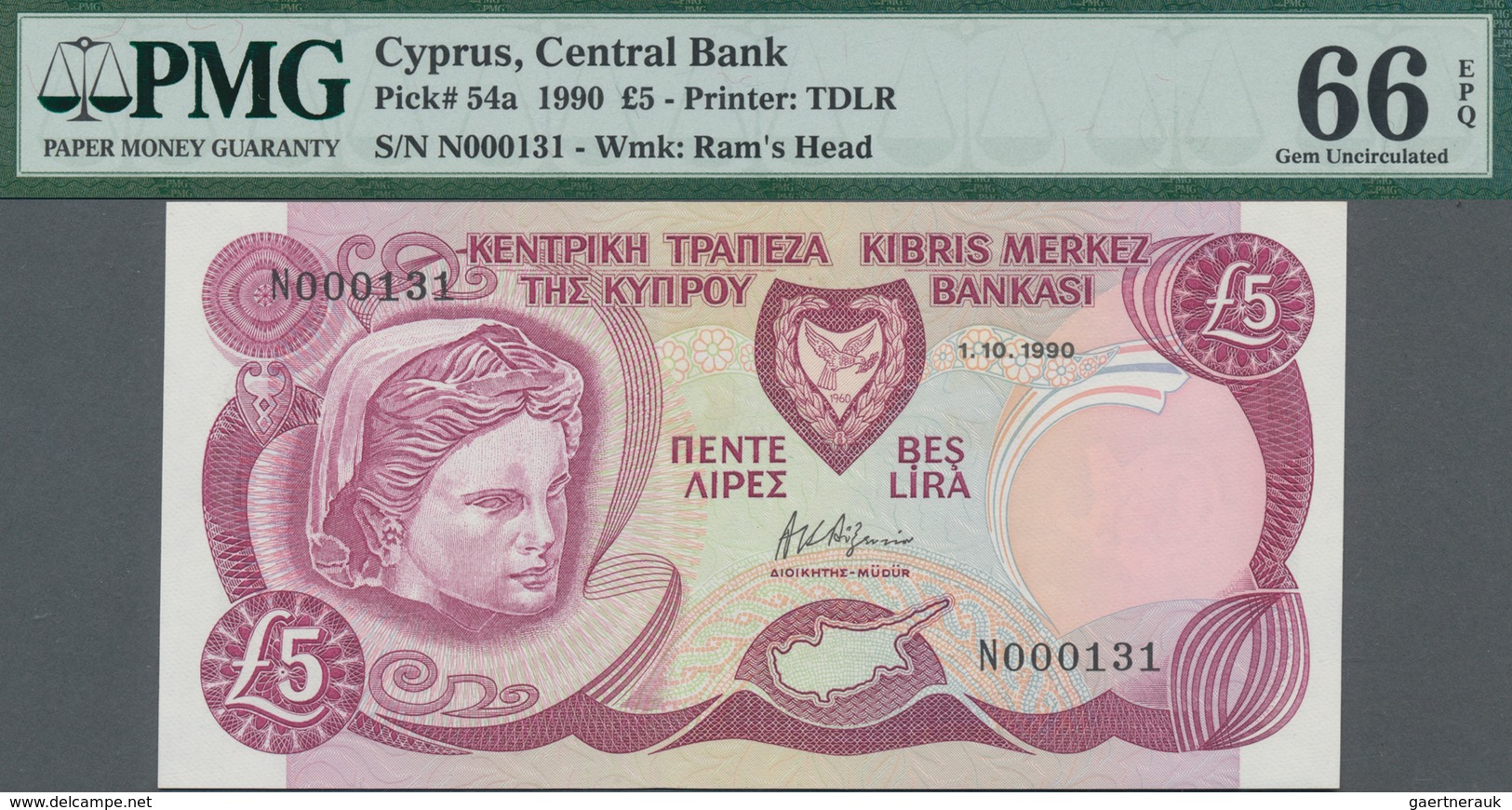 Cyprus / Zypern: Central Bank Of Cyprus Set With 3 Banknotes 5 Pounds 1990, P.54a With Consecutive S - Chypre