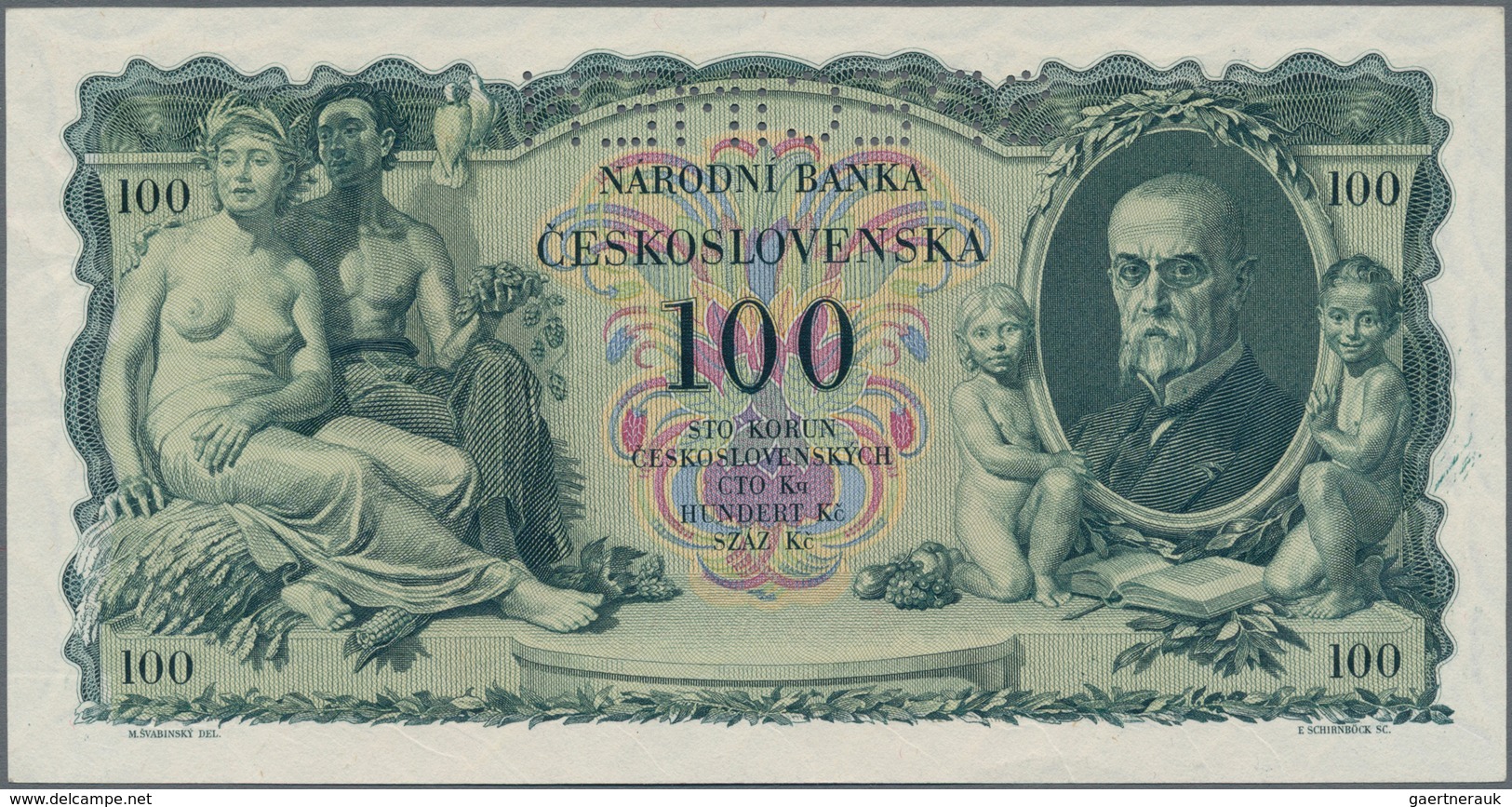 Czechoslovakia / Tschechoslowakei: Set With 4 Specimen Notes Containing Republika Československá 500 - Tchécoslovaquie