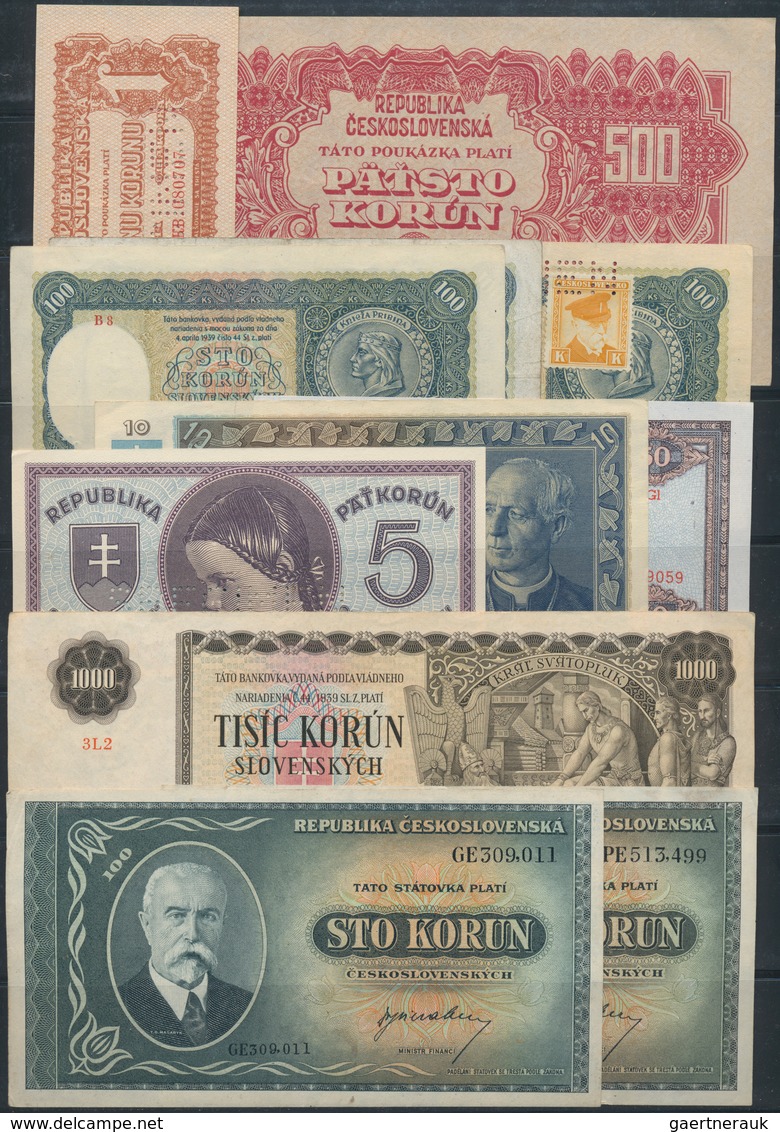 Czechoslovakia / Tschechoslowakei: Set With Different Banknotes 1919 - 1970 Including Czechoslovakia - Tchécoslovaquie