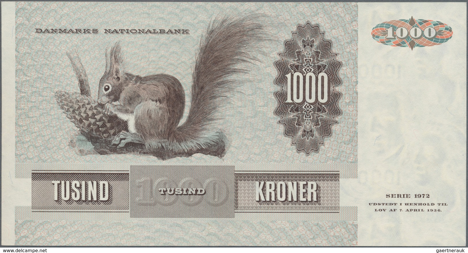 Denmark  / Dänemark: Danmarks National Bank 1000 Kroner (19)86, P.53f, Tiny Dint At Lower Left, Othe - Danemark