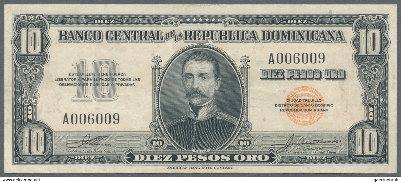 Dominican Republic / Dominikanische Republik: Banco Central De La República Dominicana 10 Pesos ND(1 - Dominikanische Rep.