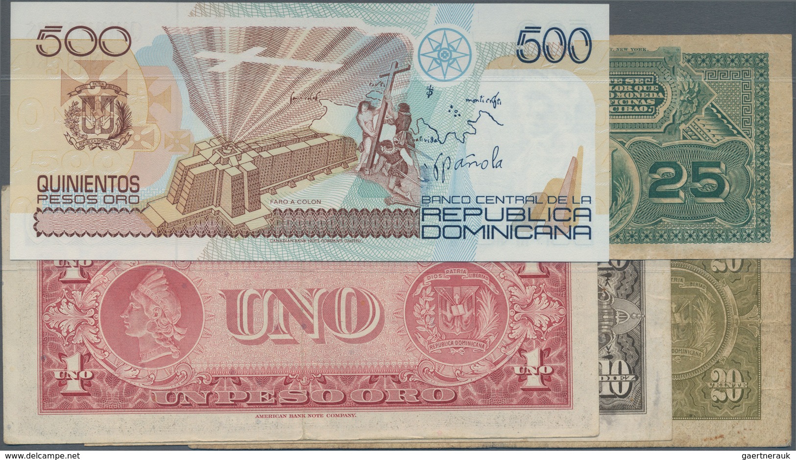 Dominican Republic / Dominikanische Republik: Very Nice Set With 5 Banknotes Comprising For The Banc - Dominikanische Rep.