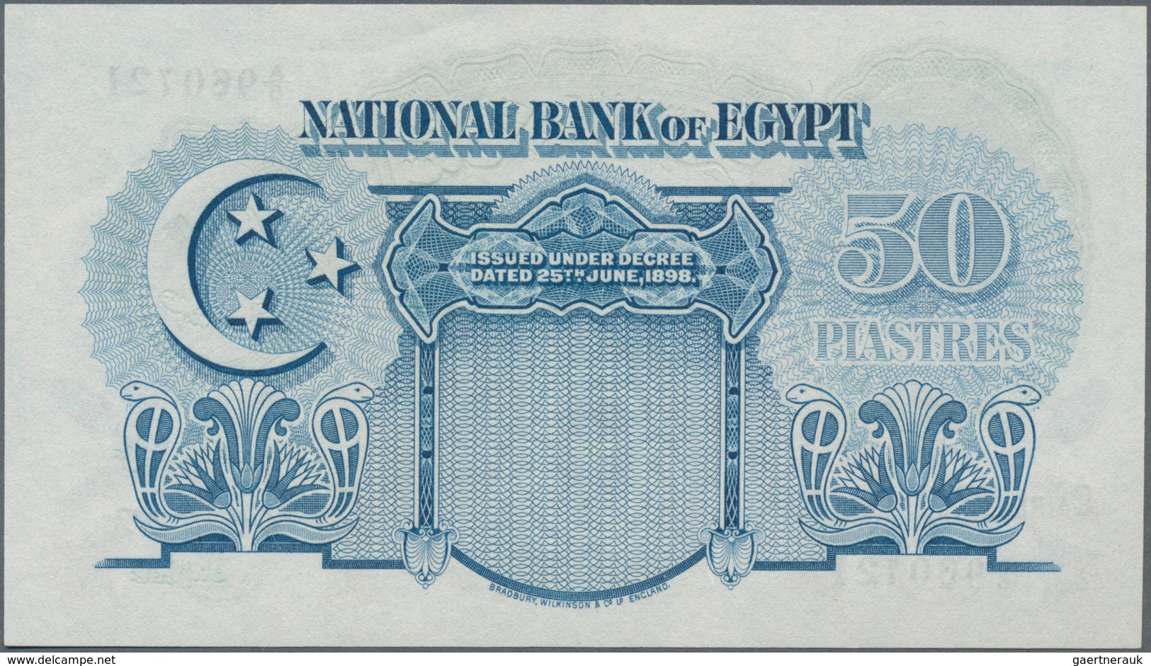 Egypt / Ägypten: The National Bank Of Egypt 50 Piastres 1938 With Signature: Cook, P.21a, Almost Per - Egypt