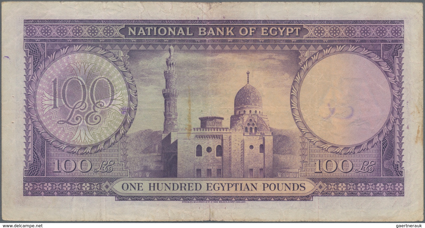 Egypt / Ägypten: National Bank Of Egypt 100 Pounds 1951, P.27b, Small Graffiti At Left Center, Pinho - Aegypten