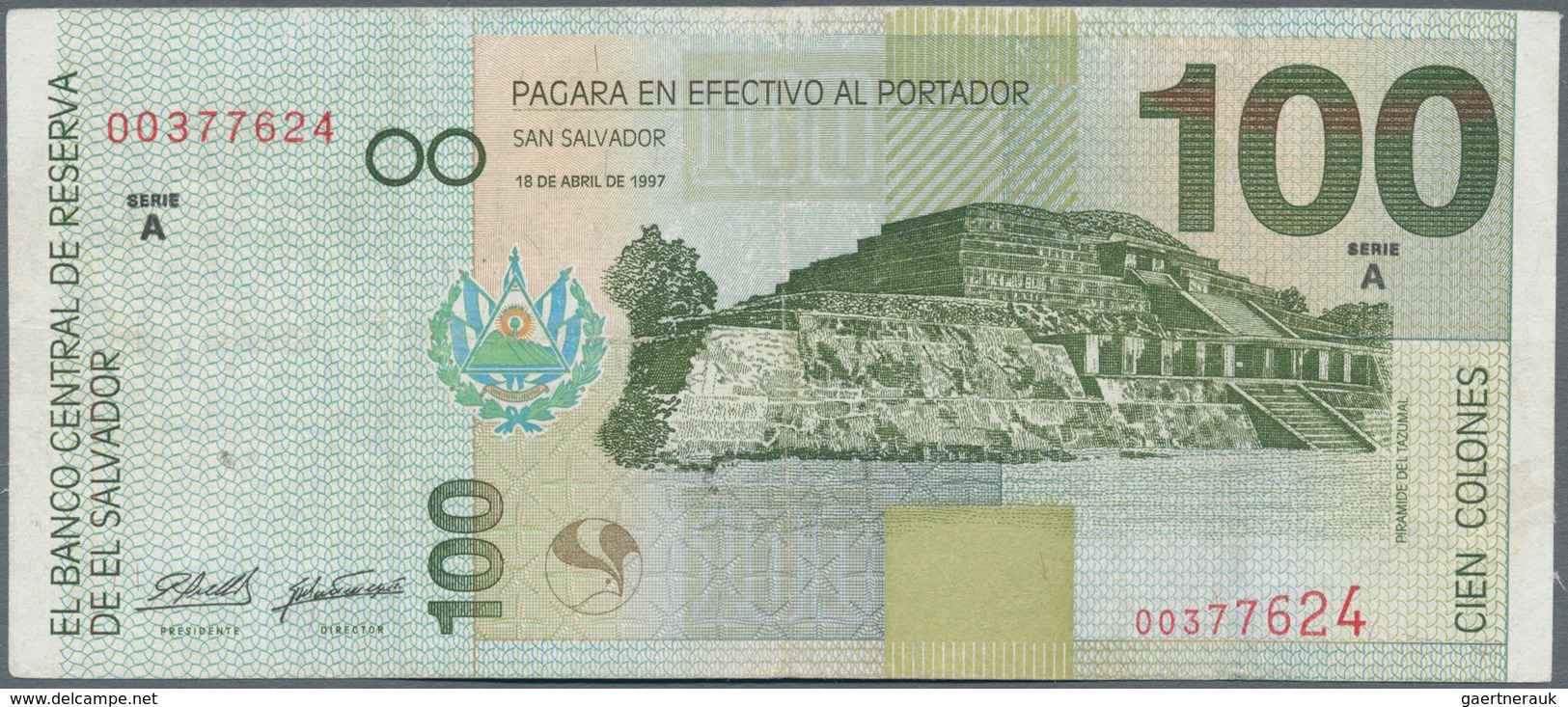 El Salvador: Pair With 100 Colones 1997 P.151a (F+) And 200 Colones 1998 P.152a (F With Small Tear). - El Salvador