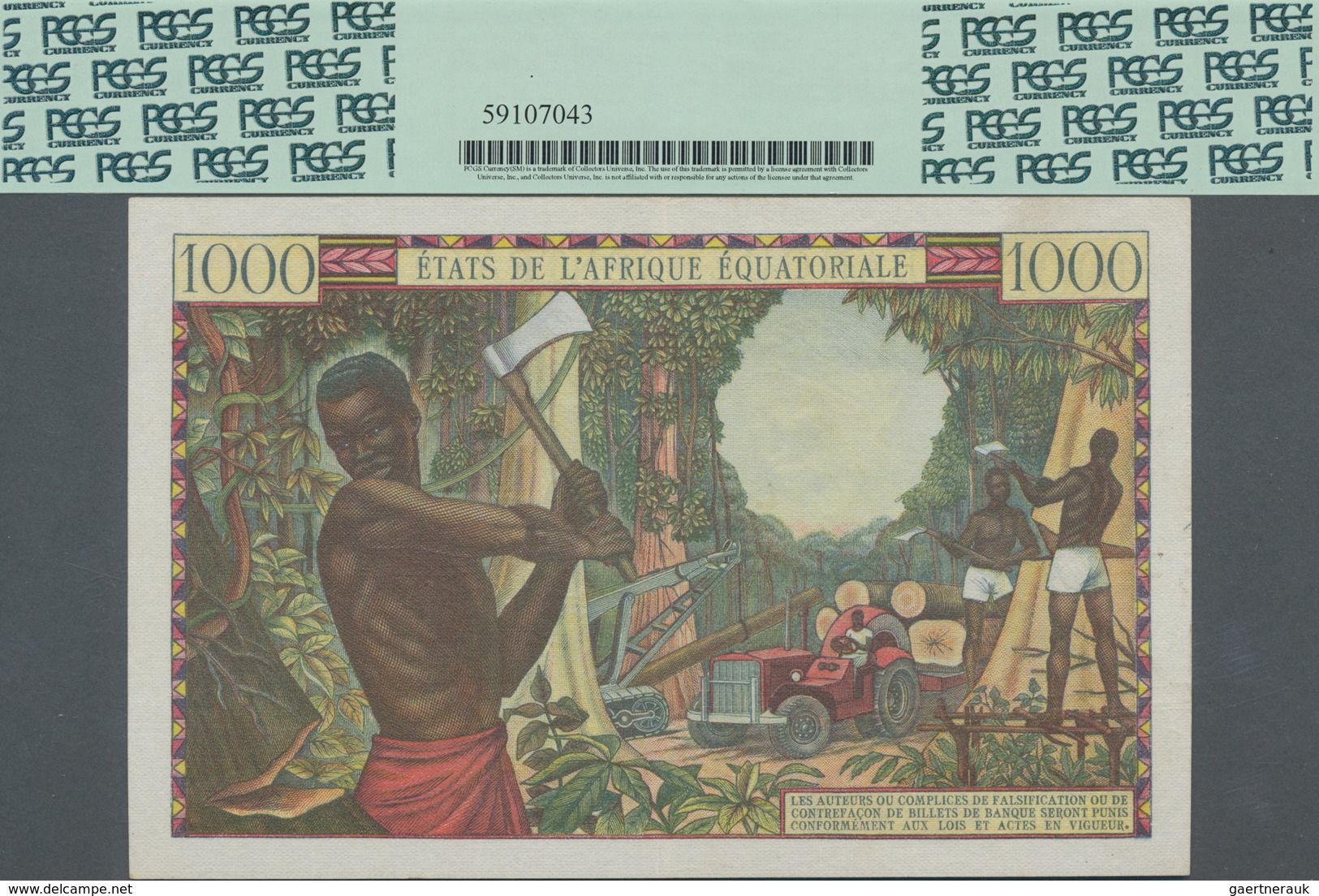 Equatorial African States: Banque Centrale - États De L'Afrique Équatoriale 1000 Francs ND(1963) Wit - Sonstige – Afrika