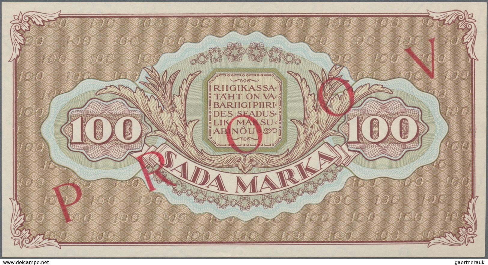 Estonia / Estland: Pair With Uniface Front And Reverse SPECIMEN Proof For The 100 Marka 1923, P.51as - Estonia