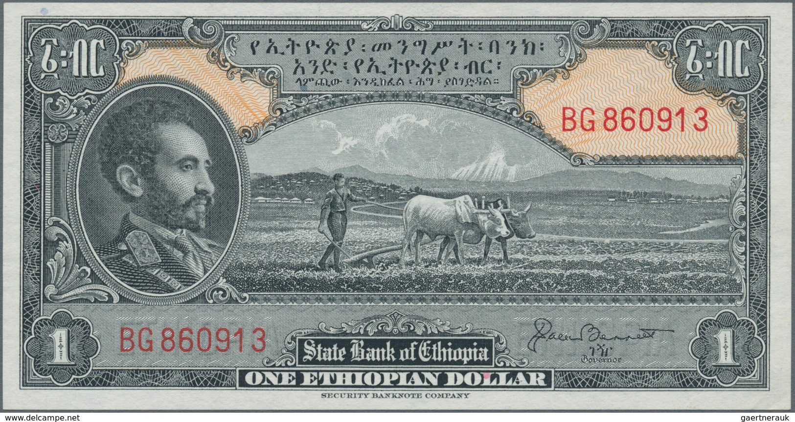 Ethiopia / Äthiopien: State Bank Of Ethiopia Set With 3 Banknotes 1 Dollar ND(1945 With Signature Bl - Ethiopie