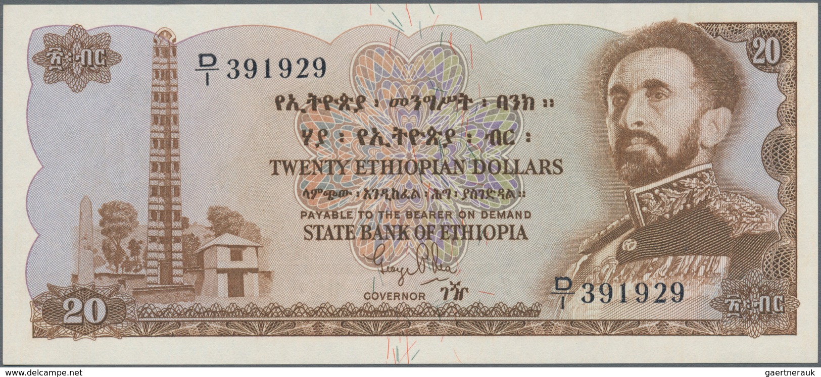 Ethiopia / Äthiopien: State Bank Of Ethiopia 20 Dollars ND(1961), P.21a In Perfect UNC Condition. Ra - Ethiopia