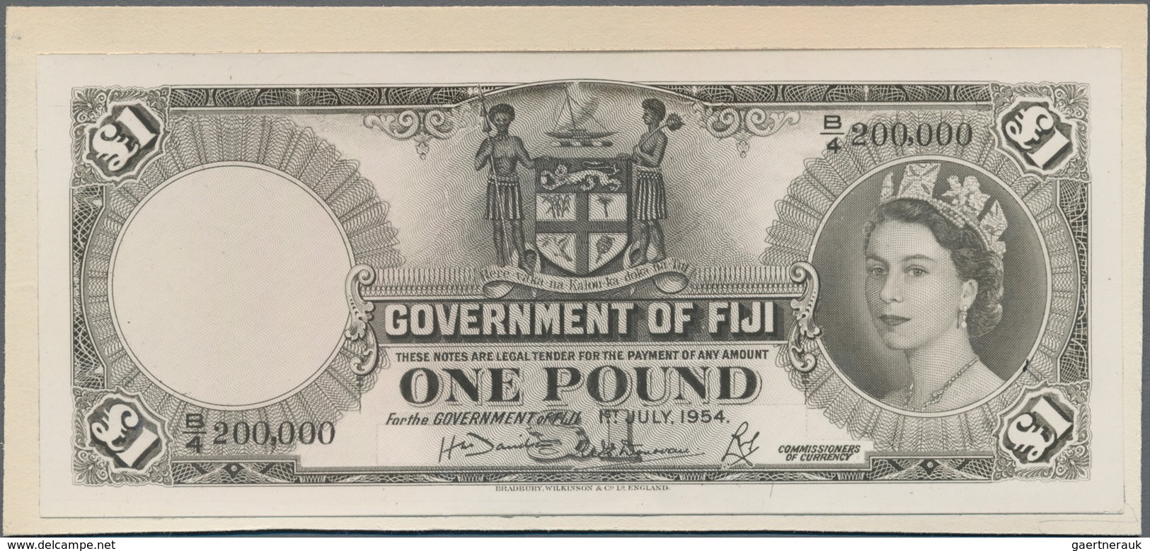 Fiji: Government Of Fiji, Set With 4 Photographic Proofs Including Front And Reverse Of The 1 Pound - Fidschi