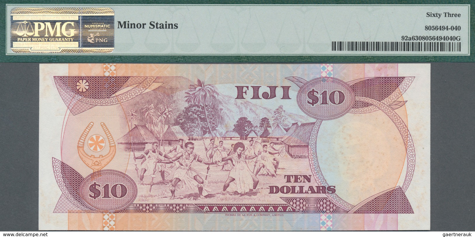 Fiji: Reserve Bank Of Fiji, 10 Dollars ND(1989), P.92a, Almost Perfect With A Few Minor Stains, PMG - Fidschi