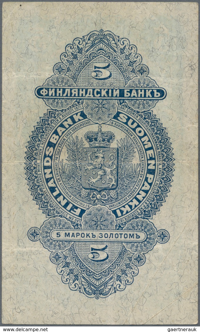 Finland / Finnland: 5 Markkaa 1897, P.2, Very Nice Note Without Larger Damages, Just A Few Folds And - Finlande