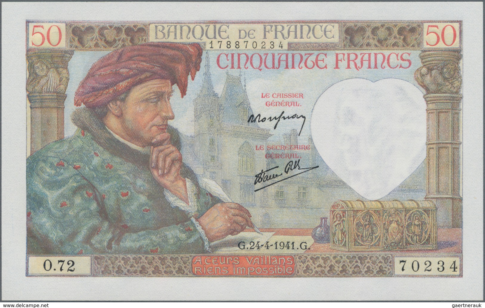 France / Frankreich: Banque De France Nice Lot With 10 Banknotes 50 Francs 1941, P.93, Some Of Them - Sonstige & Ohne Zuordnung