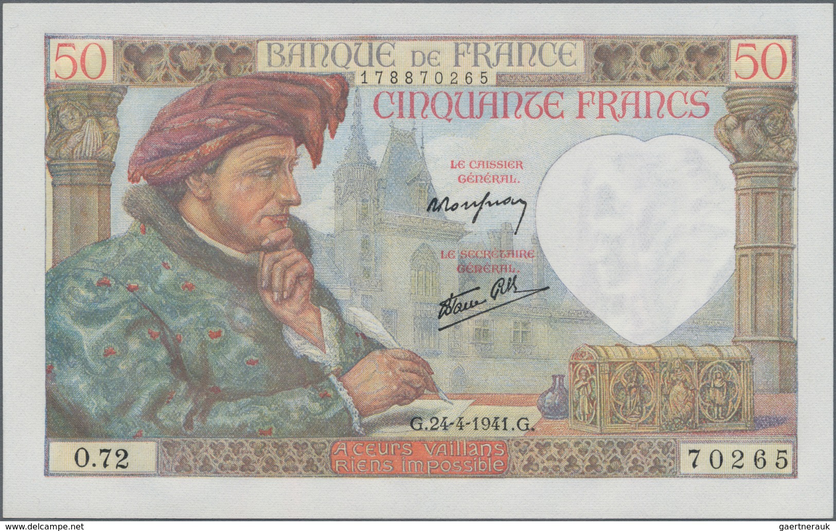 France / Frankreich: Banque De France Nice Lot With 10 Banknotes 50 Francs 1941, P.93, Some Of Them - Sonstige & Ohne Zuordnung
