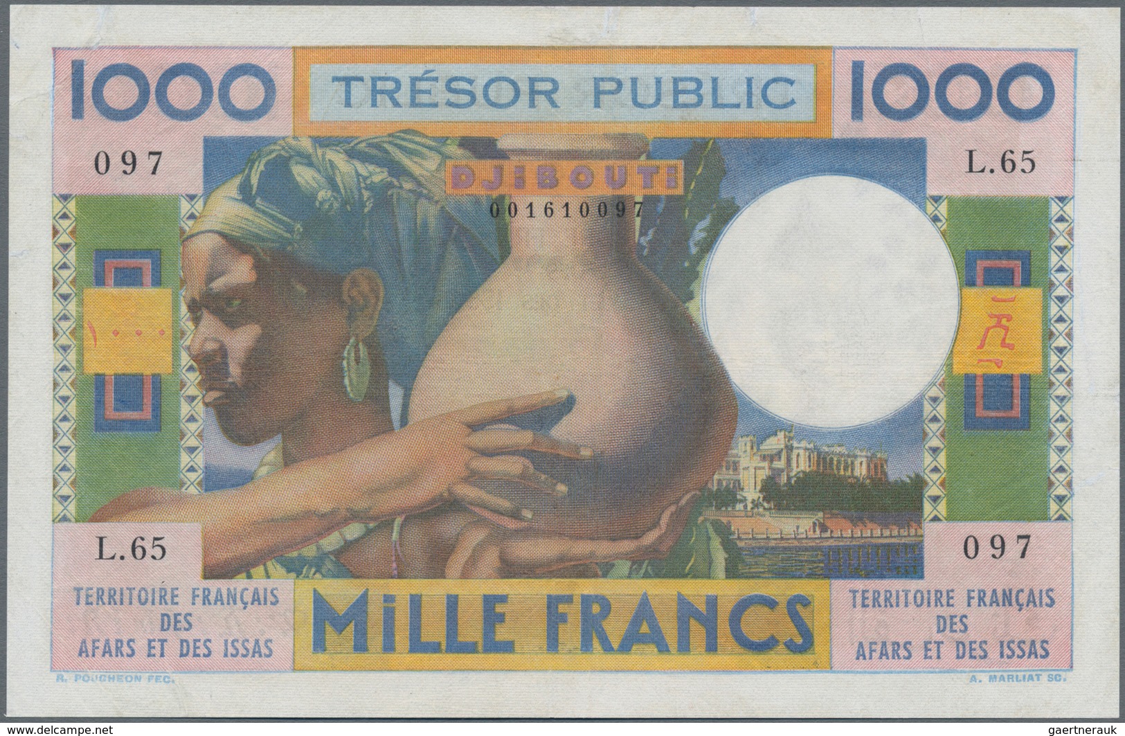 French Afars & Issas: Trésor Public - Territoire Français Des Afars Et Des Issas 1000 Francs ND(1973 - Sonstige & Ohne Zuordnung