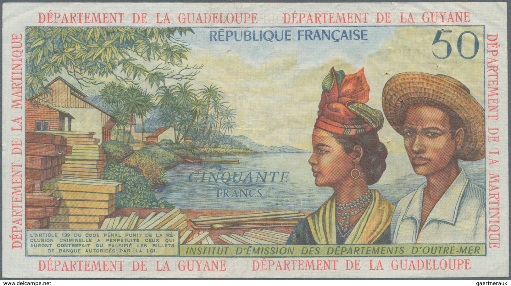 French Antilles / Französische Antillen: Institut D'Émission Des Départements D'Outre-Mer 50 Francs - Autres - Amérique