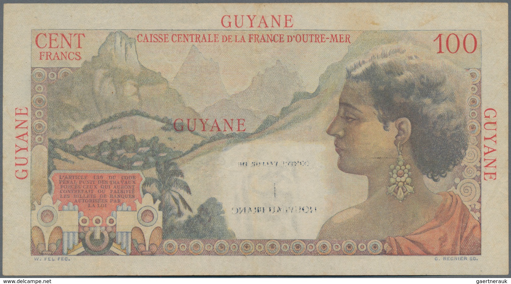 French Guiana / Französisch-Guayana: Caisse Centrale De La France D'Outre-Mer 1 Nouveau Franc ND(196 - Guyane Française