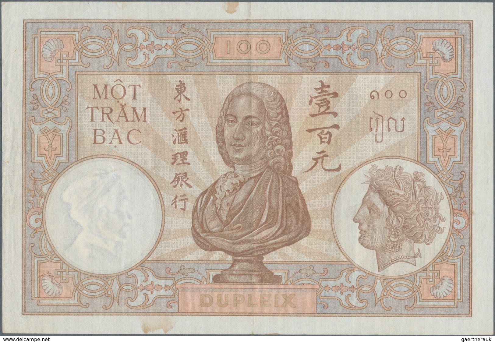 French Indochina / Französisch Indochina: Banque De L'Indochine 100 Piastres ND(1925-39) With Signat - Indochina