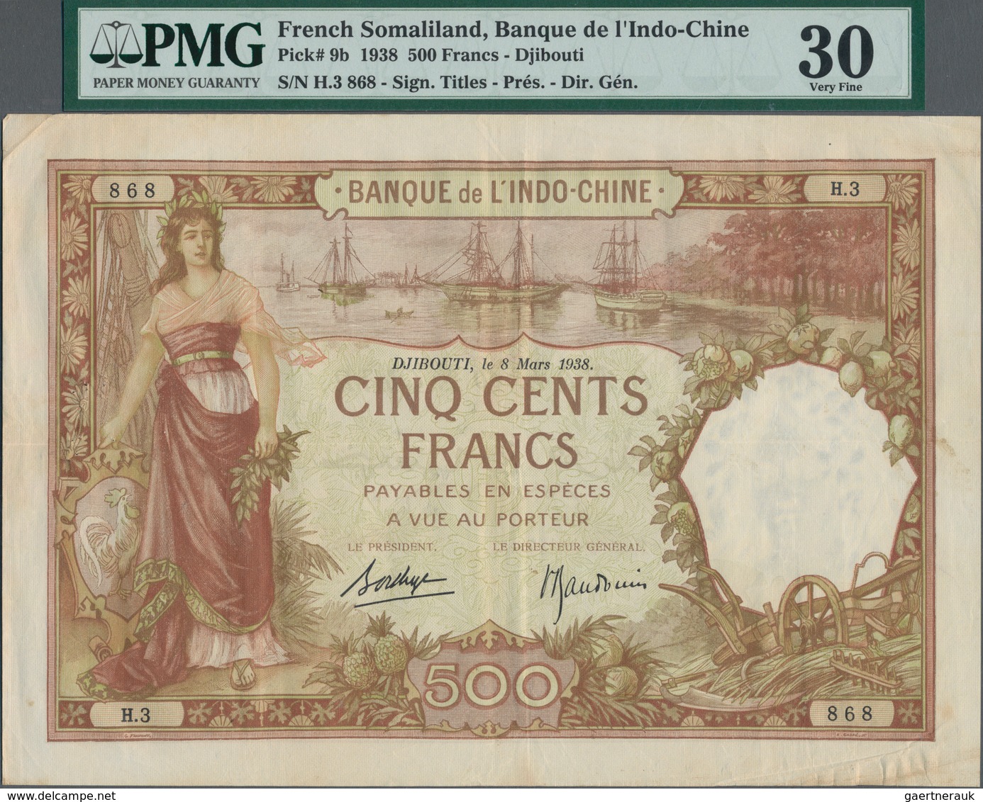 French Somaliland / Französisch Somaliland: Banque De L'Indo-Chine – French Somaliland / Djibouti 50 - Other - Africa