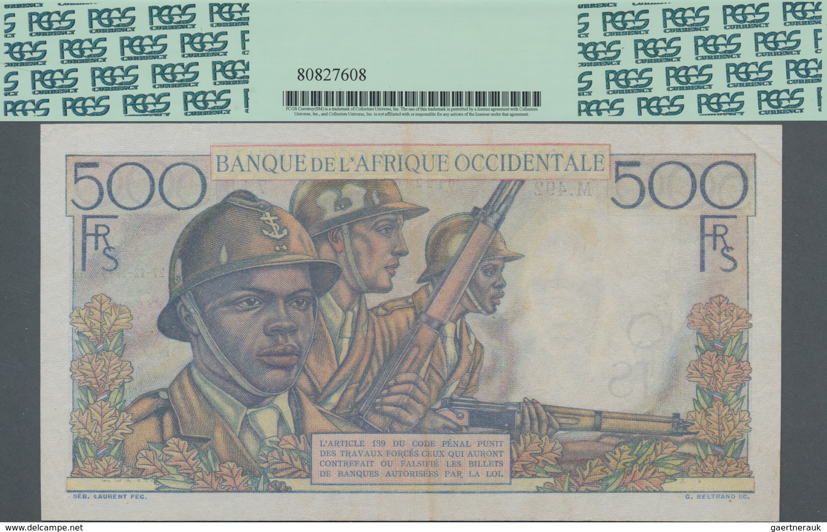 French West Africa / Französisch Westafrika: Banque De L'Afrique Occidentale 500 Francs 1948, P.41, - États D'Afrique De L'Ouest