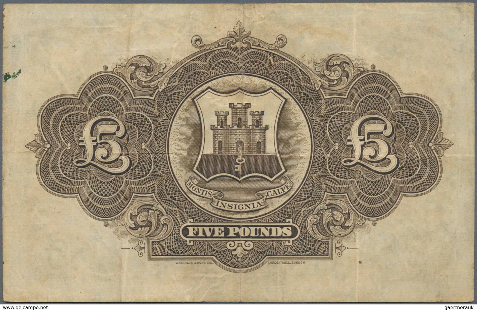 Gibraltar: Highly Rare Set With 12 Banknotes 5 Pounds 1927, P.13, First Issue Of This Note Printed B - Gibraltar
